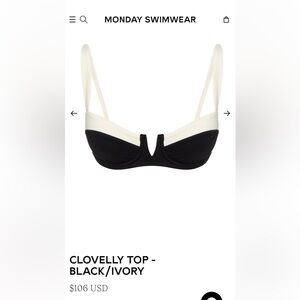 Clovelly top in black and ivory Monday swim brand